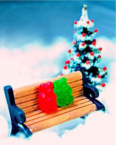 Gummy Bear Snow Bench by Jenice Johnson